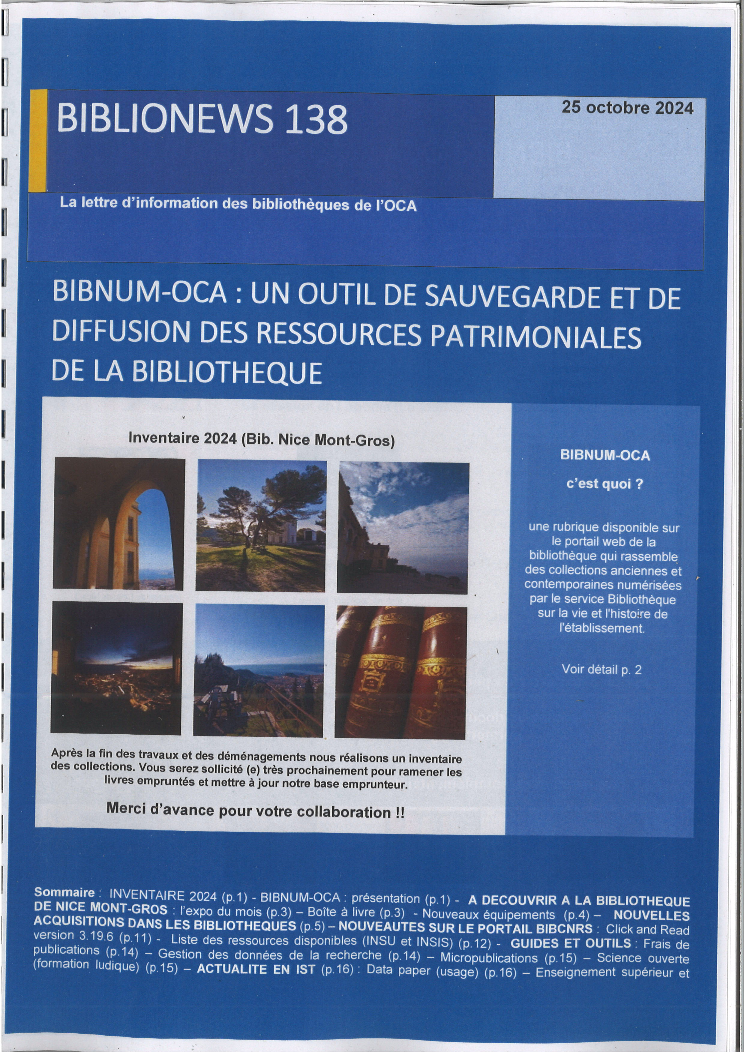 BIBLIONEWS138 2024 FR TITRE