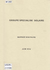 OCA NI 011168 GROUPE SPECIALISE SOLEIL RAPPORT 1972 W265 VIGNETTE