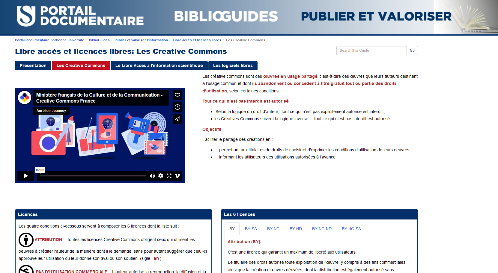 PUBLIER2023 40 SORBONNE LICENCES CREATIVE COMMONS